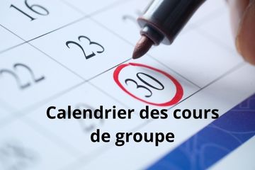 Calendrier des cours de groupe
